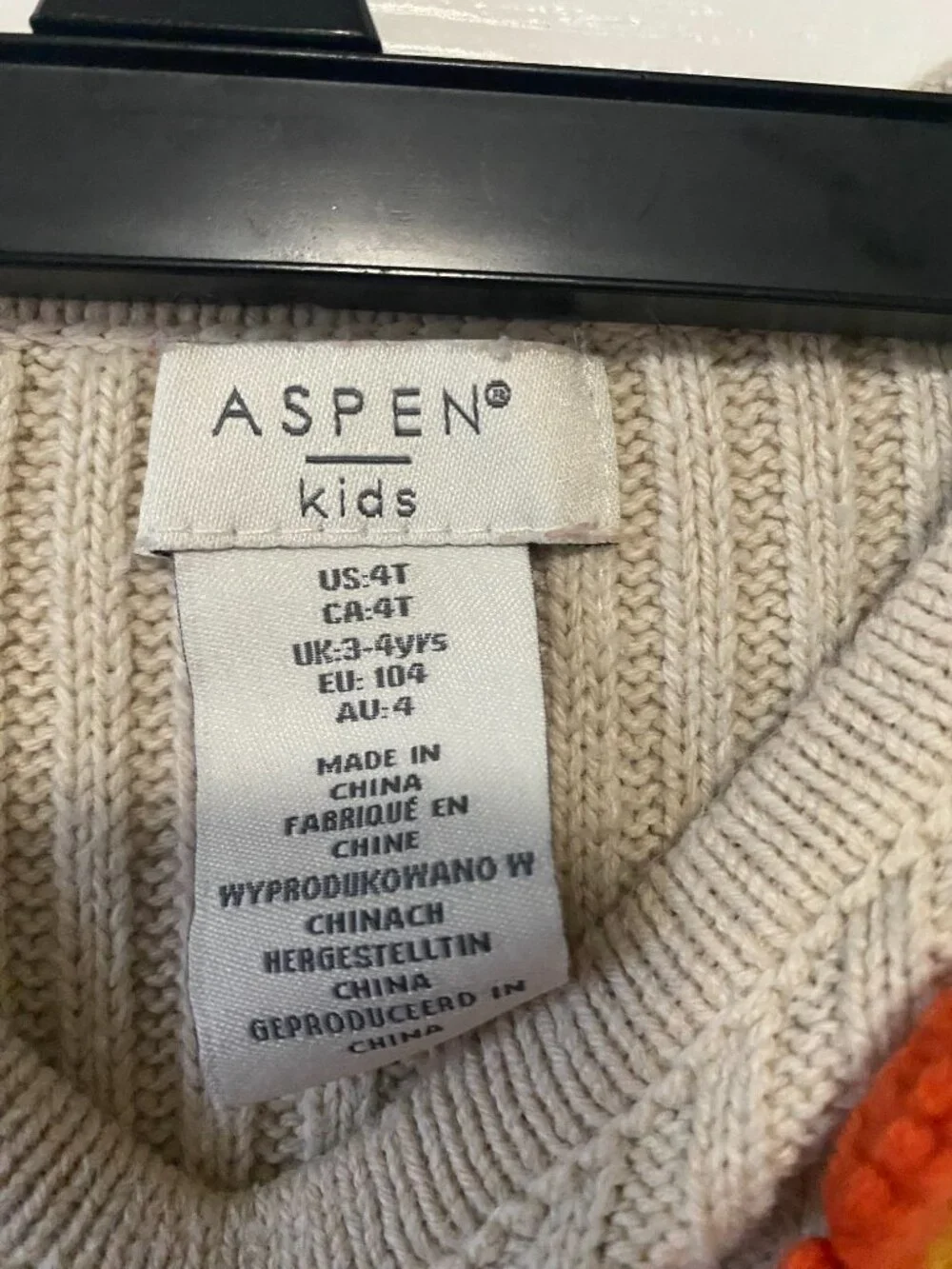 Aspen Kids Girl Novelty Fox Fair Isle Autumn Knit Sweater Dress 4T